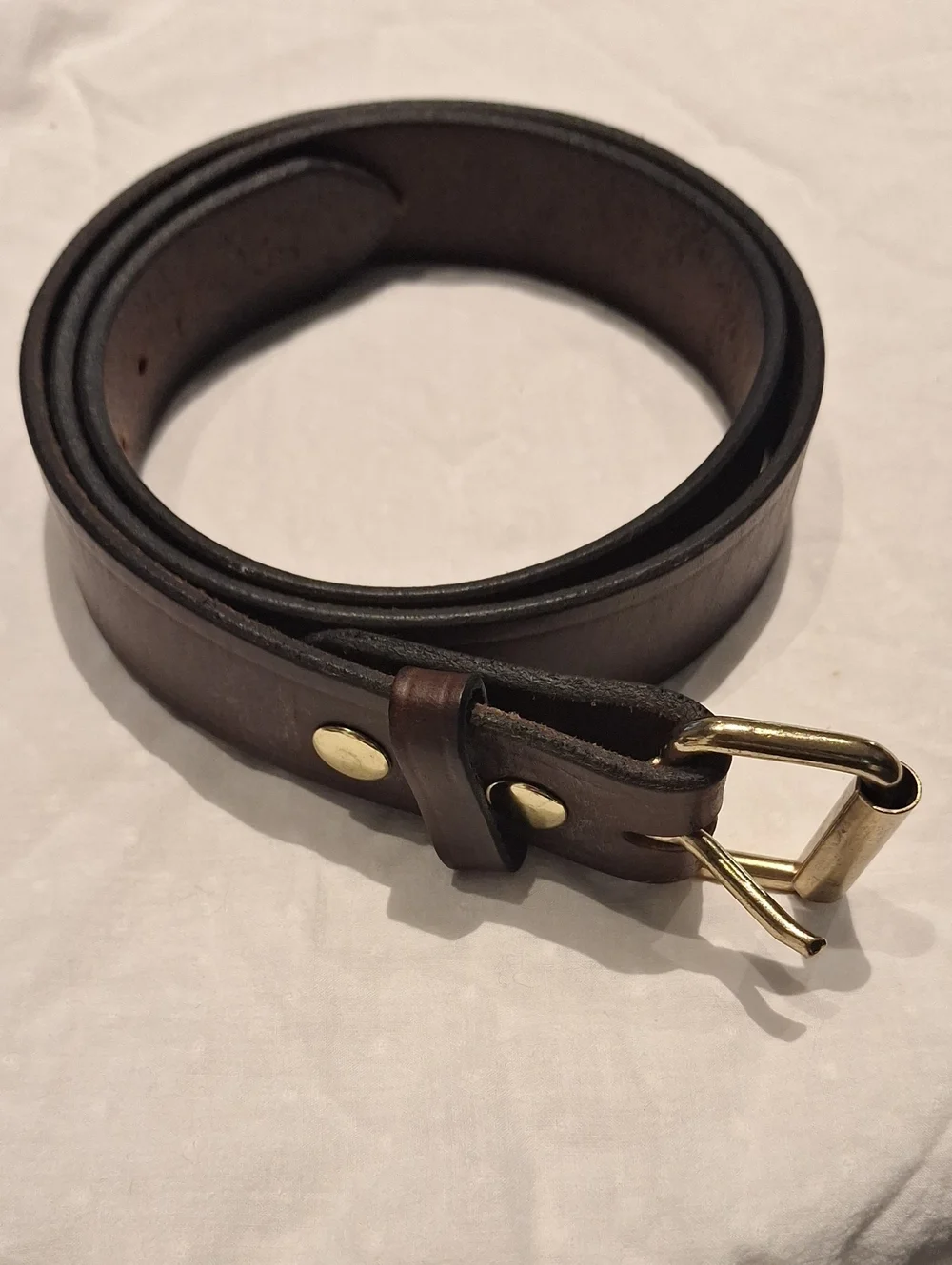 Cherokee Trading Post Classic Men's Brown Leather Belt with Brass Buckle